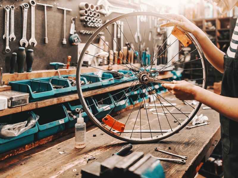 Atelier réparation de vélo
